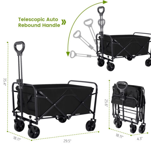 Heavy Duty Collapsible Folding Utility Beach Wagon All Terrain Cart - Image 9