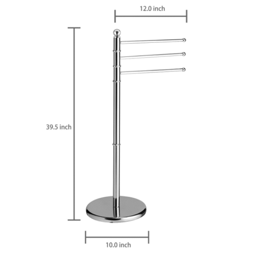 Free Standing Bathroom Towel Drying Rack Stainless Steel - Image 6