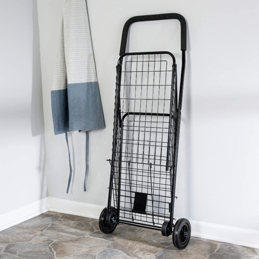 Portable Folding Personal Grocery Shopping Cart With Wheels - Image 2