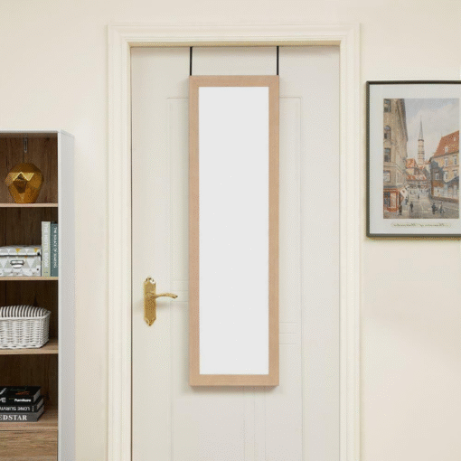 Natural Over Door Mounted Hanging Mirror 42" x 14"
