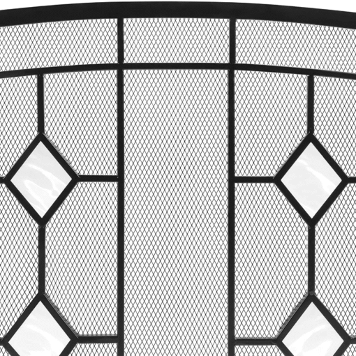 Modern Decorative Black Fireplace Screen Door 3 Panel - Image 4