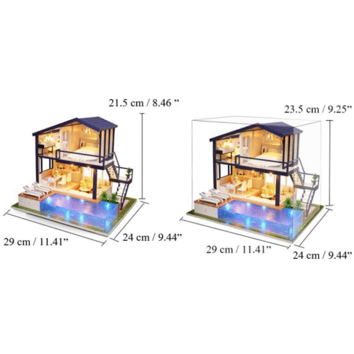 Modern Miniature Lighted DIY Dollhouse Kit - Image 3