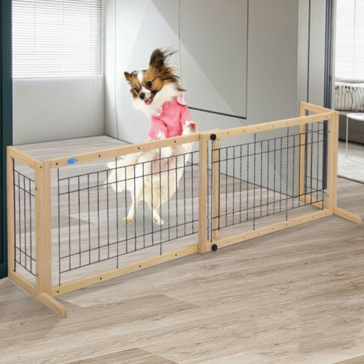 Solid Wood Indoor Freestanding Adjustable Pet Gate 21" - Image 3