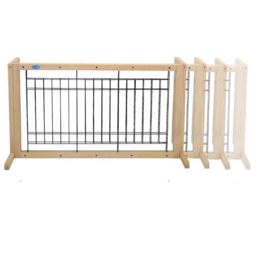 Solid Wood Indoor Freestanding Adjustable Pet Gate 21" - Image 4