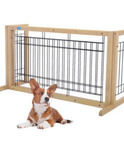 Solid Wood Indoor Freestanding Adjustable Pet Gate 21"