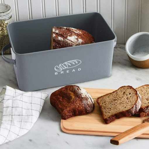 Premium Large Black Metal Bread Holder Storage Box - Image 8