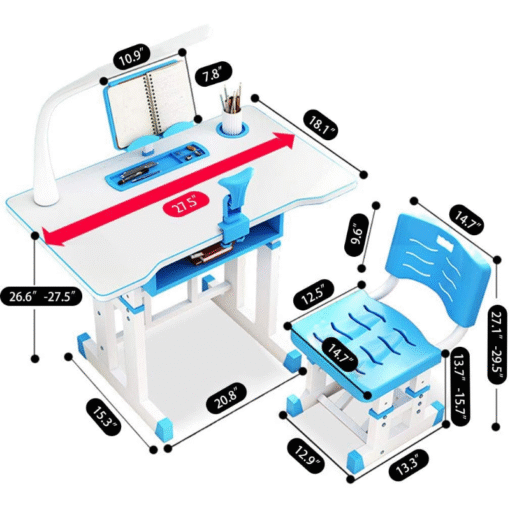 Interactive Kids Adjustable Large Study Desk And Chair Set - Image 2