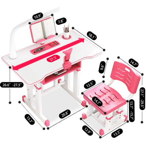 Interactive Kids Adjustable Large Study Desk And Chair Set - Image 6