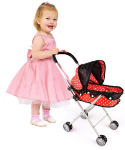 Lightweight Baby Doll Toy Stroller Carriage Red
