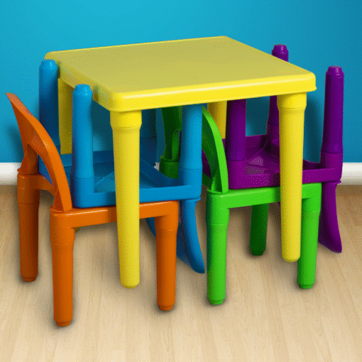 Colorful Kids Activity Learning Play Table And Chairs Set - Image 2
