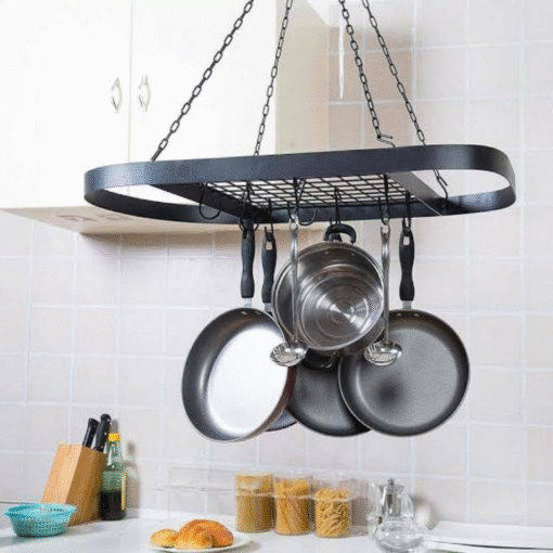 Ceiling Hanging Pots And Pans Organizer Rack 24" - Image 3