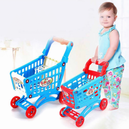 Kids Colorful Play Grocery Shopping Toy Cart - Image 4