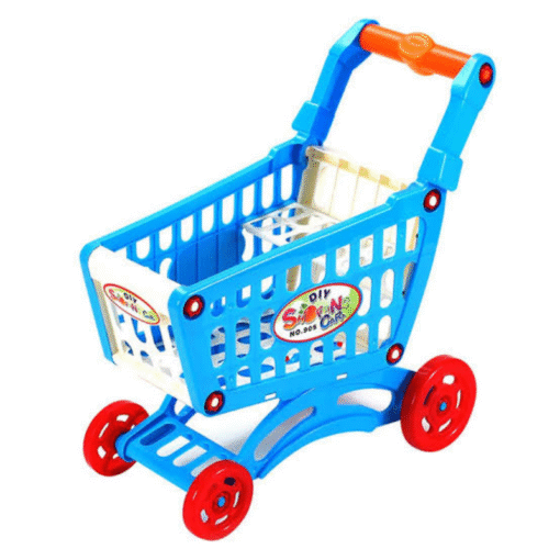 Kids Colorful Play Grocery Shopping Toy Cart - Image 2
