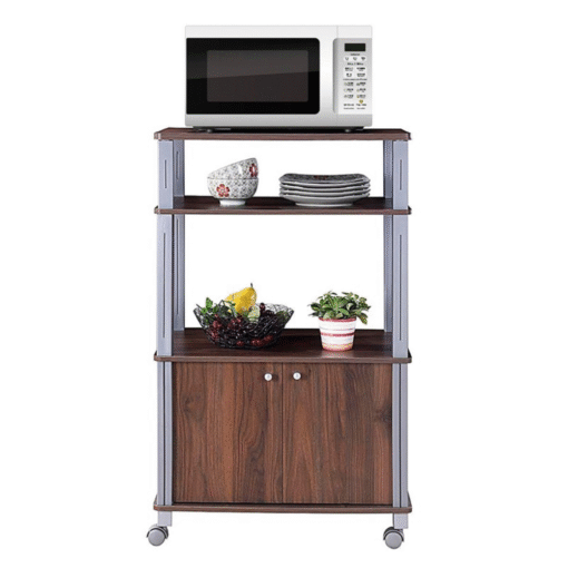 Modern Kitchen Wooden Bakers Rack With Storage Drawers - Image 3