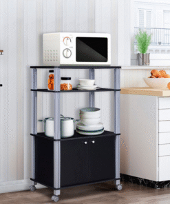 Modern Kitchen Wooden Bakers Rack With Storage Drawers