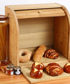 Large Modern Countertop Wooden Bread Storage Box