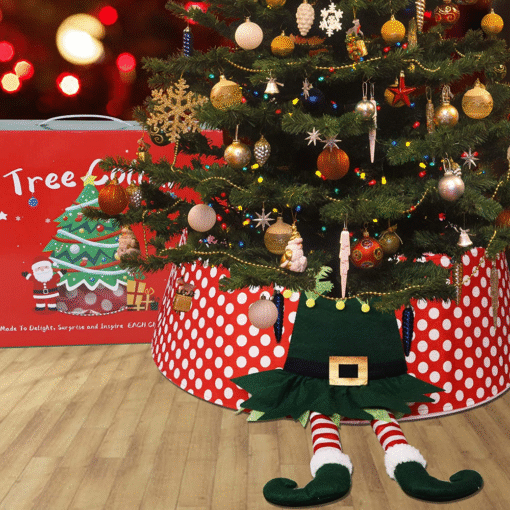 Decorative Elf Christmas Tree Collar Basket - Image 3