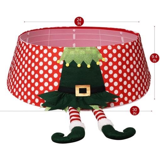 Decorative Elf Christmas Tree Collar Basket - Image 4