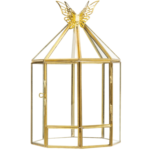 Hexagonal Closed Indoor Glass Plant Standing Terrarium - Image 5