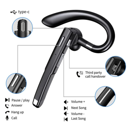 Trucker Dual Mic Wireless Bluetooth 5.1 Noise Cancelling Headset/Earpiece - Image 3