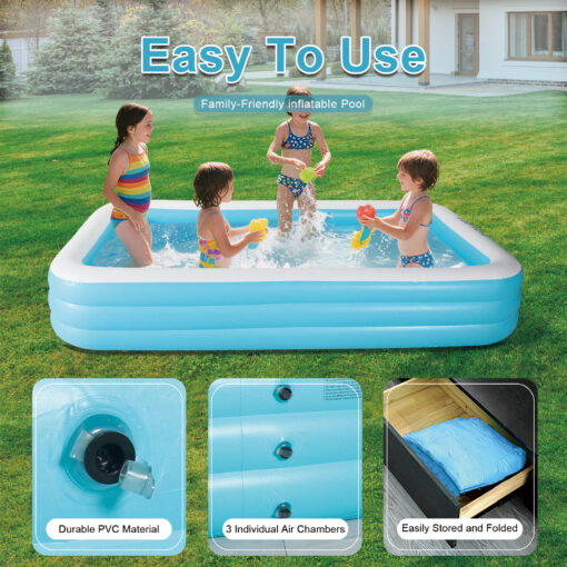 Large Kids Inflatable Blow Up Outdoor Swimming Pool - Image 6