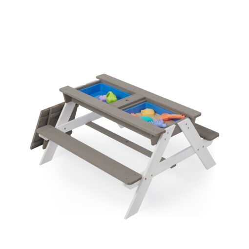 3-in-1 Kids Outdoor Wooden Picnic Table With Umbrella - Image 3