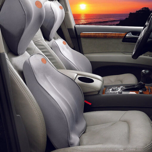 Car Seat Lumbar Back Support Pillow Cushion & Headrest - Image 6