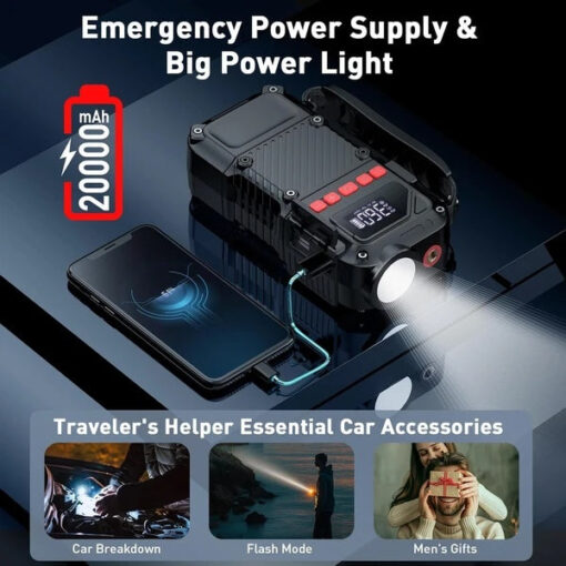 Tire Inflator Portable Air Compressor - 20000mAh Portable Air Pump - Image 2