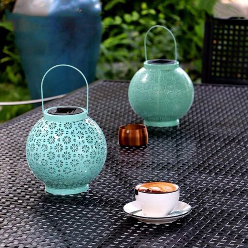 Outdoor Hanging Solar Powered Round Light Lanterns - Image 5