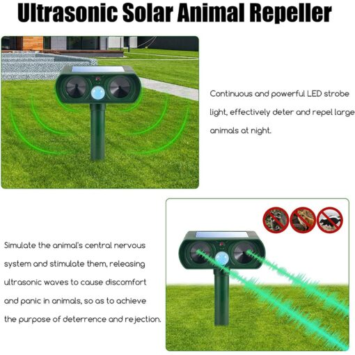 Solar Powered and Ultrasonic Animal Repellent - Image 5