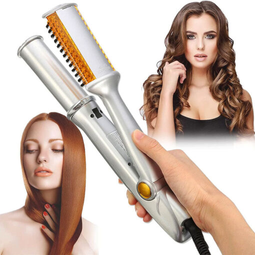 Professional 2 in 1 Rotating Iron Hair Brush - Image 2