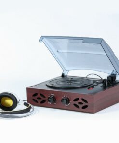 Portable Vintage Vinyl Record Turntable Player With Speakers