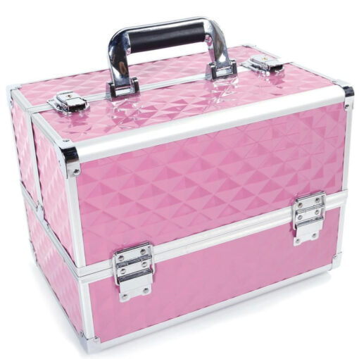 Large Compact Traveling Makeup Organizer Suitcase Box - Image 5