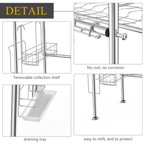Premium Stainless Steel Over The Sink Dish Drying Rack - Image 6
