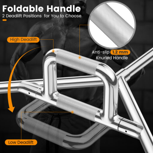 Heavy Duty Hexagon Deadlift Trap Shrug Bar - Image 7