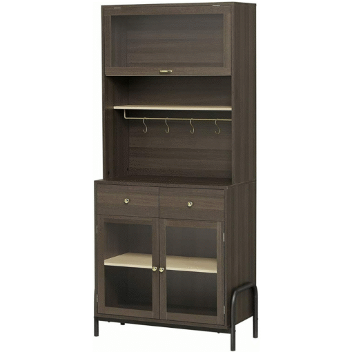Large Freestanding Wooden Kitchen Pantry Storage Cabinet Closet