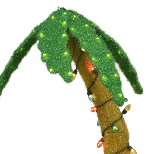 Outdoor LED Lighted Artificial Fake Palm Tree With Flamingo - Image 4