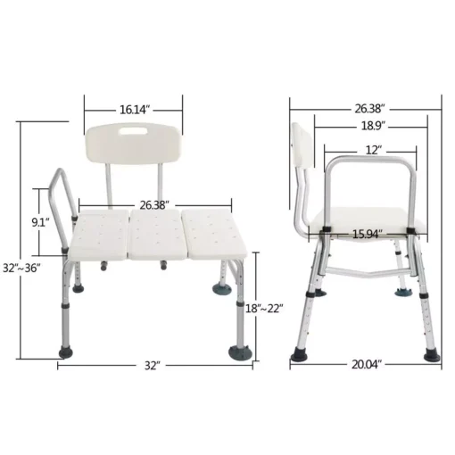 Upgraded Heavy Duty Shower Bathtub Transfer Bench - Image 10