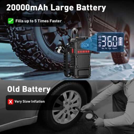 Tire Inflator Portable Air Compressor - 20000mAh Portable Air Pump - Image 6