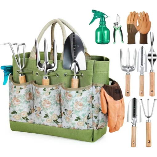 Ultimate Gardening Tote Hand Tool Set 9 pcs