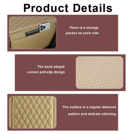 Car Armrest Box Reinforced Pad With Side Storage Bag - Image 2