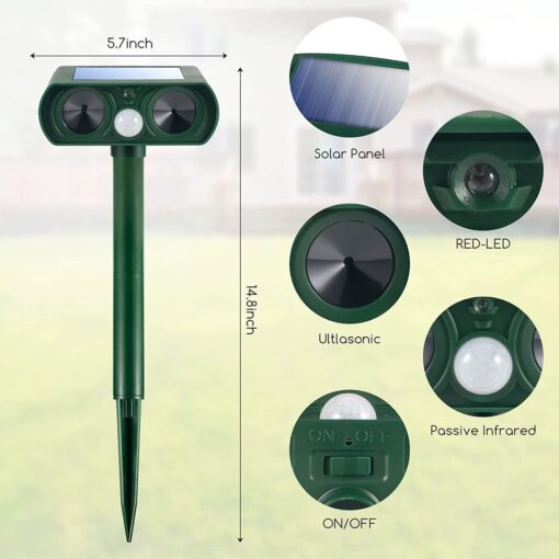 Solar Powered and Ultrasonic Animal Repellent - Image 7
