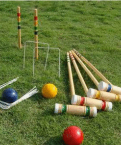 Premium Wooden Croquet 4 Players Game Set