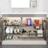 2 Tier Under Sink Organizer Sliding Storage Drawer Kitchen Bathroom Cabinet