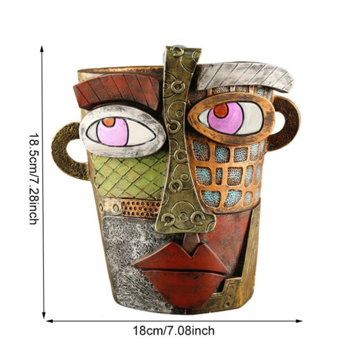 Handmade Picasso Brutalist Abstract Beauty Face Flower Pot - Image 8