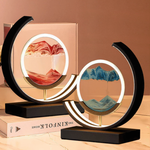 3D Hourglass LED Lamp, Mesmerizing Sand Art for Home Decor