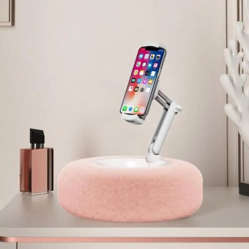 Fuzzy Tablet and Phone Pillow Stand - Multi-Angle Phone Holder for Bed, Couch and Car - Image 2