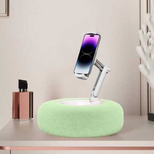 Fuzzy Tablet and Phone Pillow Stand - Multi-Angle Phone Holder for Bed, Couch and Car