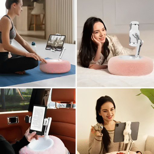 Fuzzy Tablet and Phone Pillow Stand - Multi-Angle Phone Holder for Bed, Couch and Car - Image 5