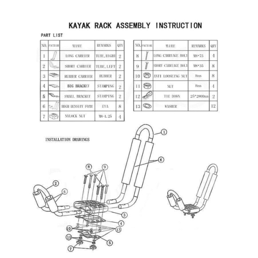 Heavy Duty Kayak Car Roof Carrier Rack - Image 4